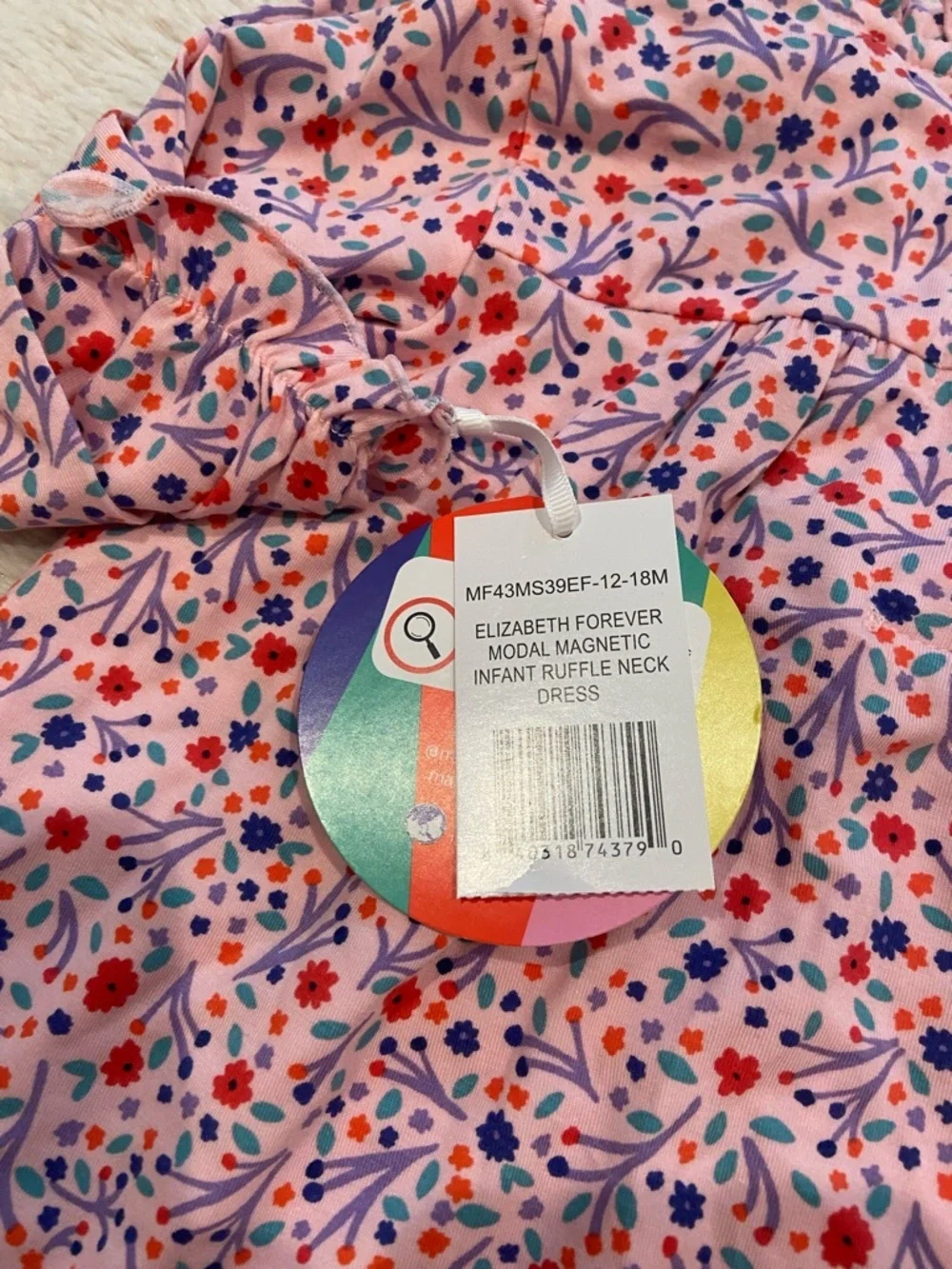 Magnetic Me Elizabeth Forever Floral Dress 12-18M Pink Magnetic Ruffle Neck NWT
